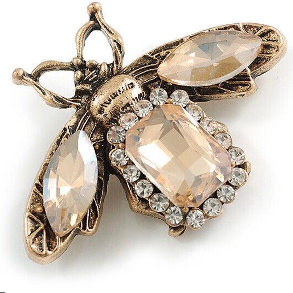 🐝 NEW antique style sweet honeybee crystal brooch 🐝